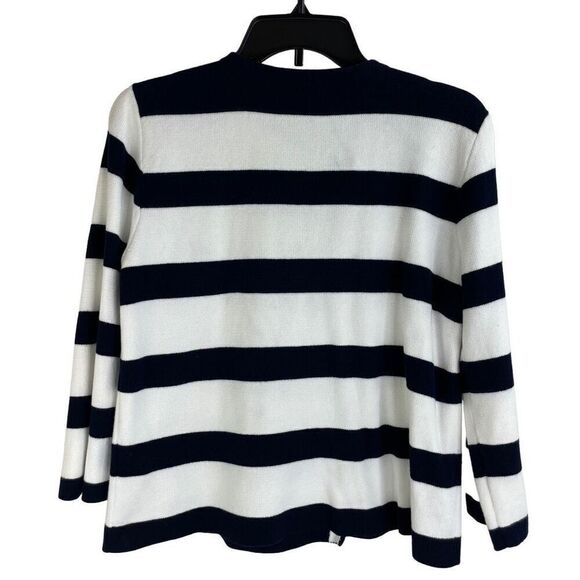 Lauren Ralph Lauren Blue White Nautical Button Front Knitted Cardigan Size M - Picture 3 of 8